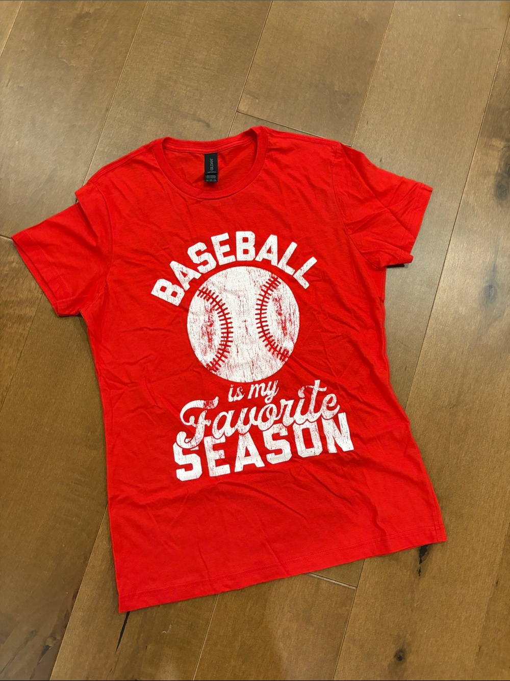 Gildan Red Baseball Graphic Tee